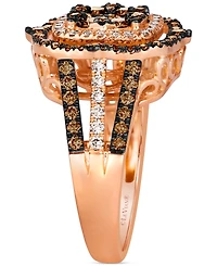 Le Vian Chocolate Diamond & Nude Halo Cluster Ring (1-1/2 ct. t.w.) 14K Rose Gold (Also Available White or Yellow Gold)