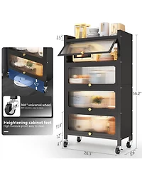 Mega Casa Door Accent Cabinet, 4 Tier Kitchen Organizer Shelf