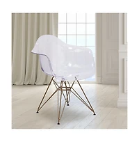 Emma+Oliver 2 Pack Transparent Side Chair With Solid Base