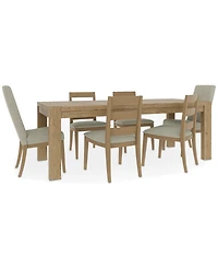 Davie Rectangular 7pc Dining Set (Table, 4 Ladder Side Chair & 2 Upholstered Chairs)