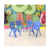 4 Pack Plastic Stackable Pre-k/School Chairs With 10.5"H Seat