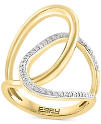 Effy Diamond Interlocking Loop Abstract Statement Ring (1/4 ct. t.w.) Yellow Gold
