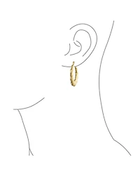 Bling Jewelry Light Weight Hollow Big Bamboo Hoop Earrings Gold Plated Brass Diameter 2 Inch