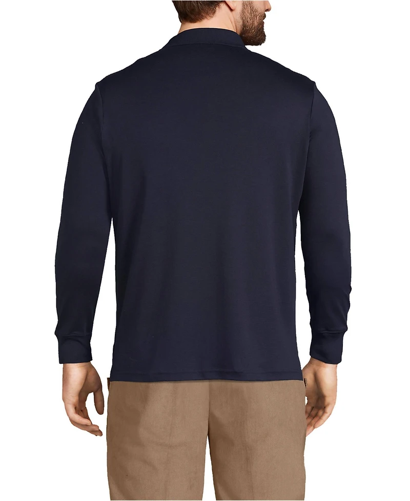 Lands' End Big & Tall Long Sleeve Supima Interlock Polo Shirt