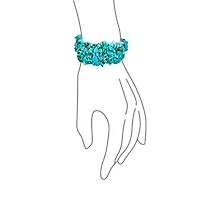 Bling Jewelry Large Natural Stones Cluster Multi Strand Collar Necklace & Stretch Bracelet Set