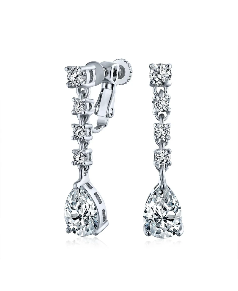 Bling Jewelry Art Deco Leaf Teardrop Cz Choker Necklace and Earrings Jewelry Set Silver