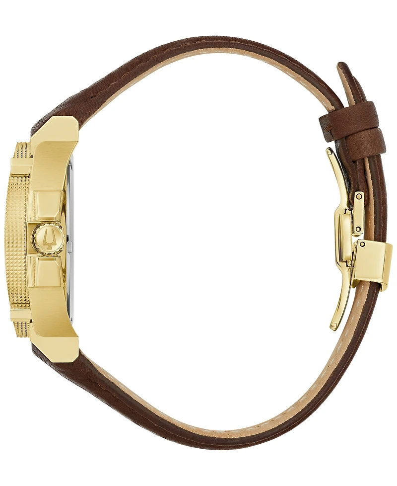 Bulova Men's Precisionist Icon Brown Leather Strap Watch 40mm