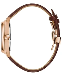 Bulova Men's Automatic Classic Surveyor Brown Leather Strap Watch 41mm
