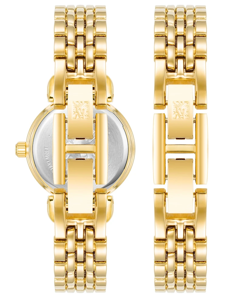Anne Klein Women's Quartz Gold-Tone Alloy Watch 24mm Set