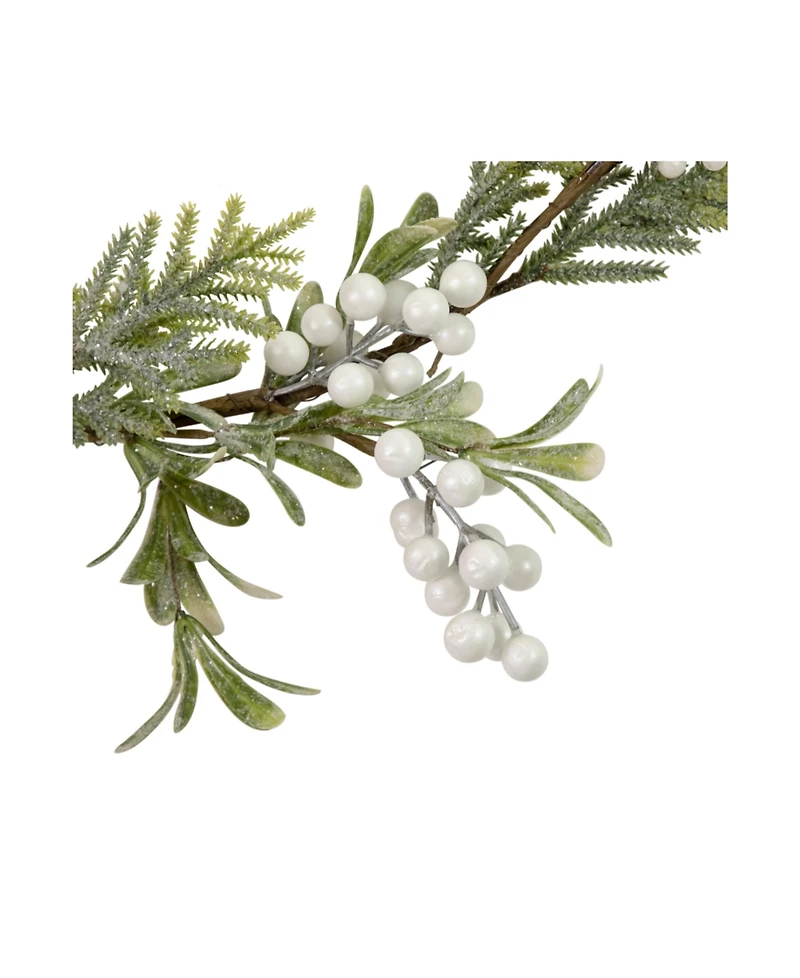 5' x 7" Artificial Christmas Garland with Frosted Foliage and Berries Unlit