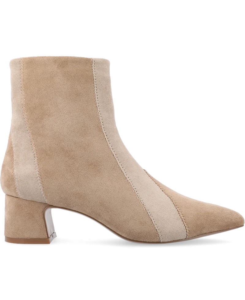 Journee Collection Women's Lusinda Color Block Pointed Toe Booties