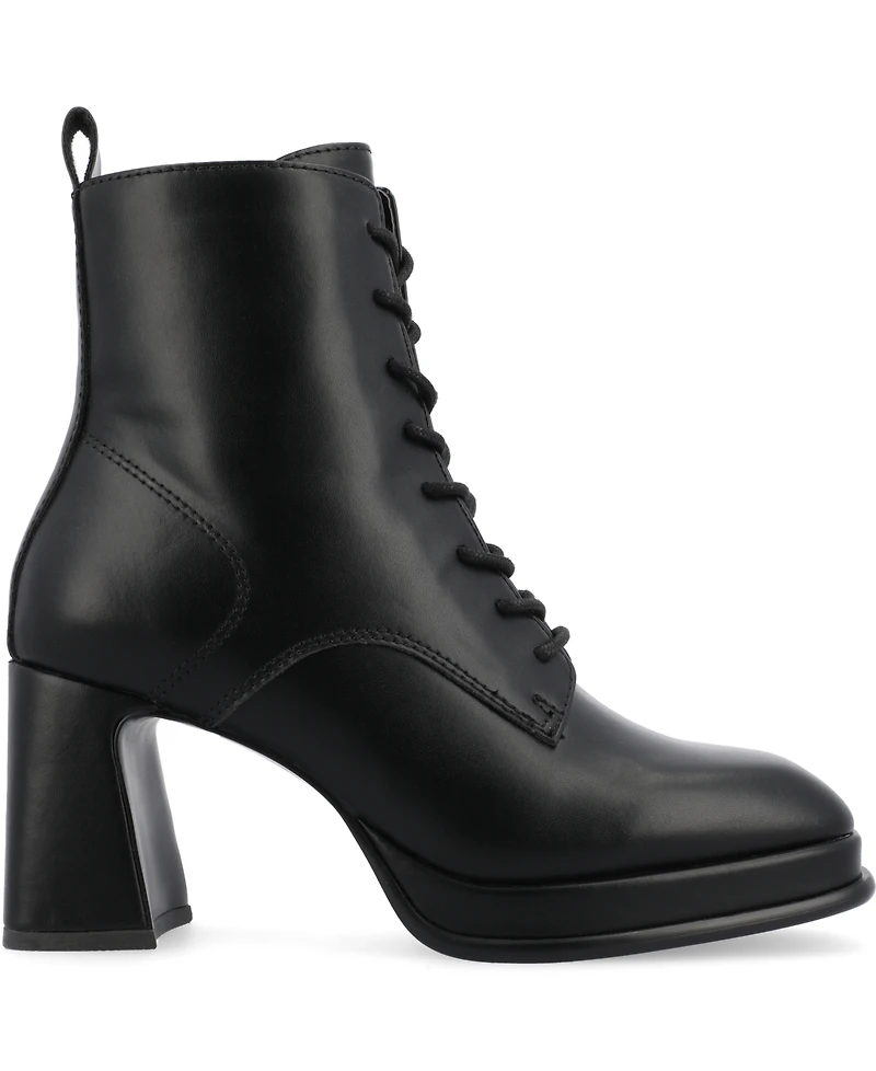 Journee Collection Women's Kalindi Block Heel Combat Booties