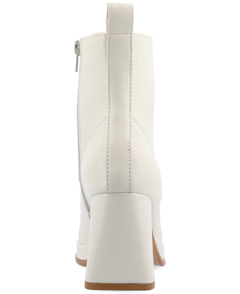 Journee Collection Women's Kalindi Block Heel Combat Booties