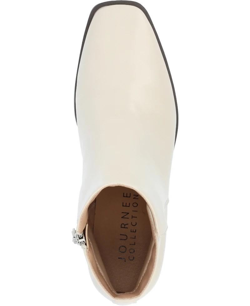 Journee Collection Women's Cappri Block Heel Square Toe Ankle Booties