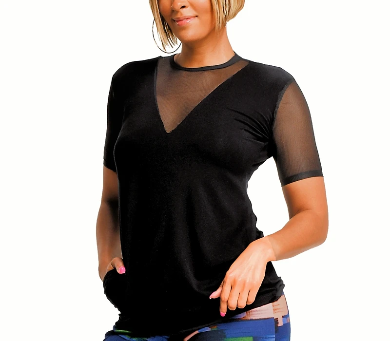 Dai Moda Women's Mesh Tunic Top