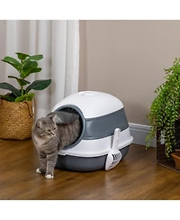 PawHut Dome Cove Cat Litter Box with Lid, , and