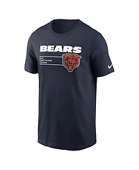 Men's Nike Navy Chicago Bears Division Essential T-shirt