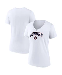 Women's Fanatics White Auburn Tigers Evergreen Campus V-Neck T-shirt