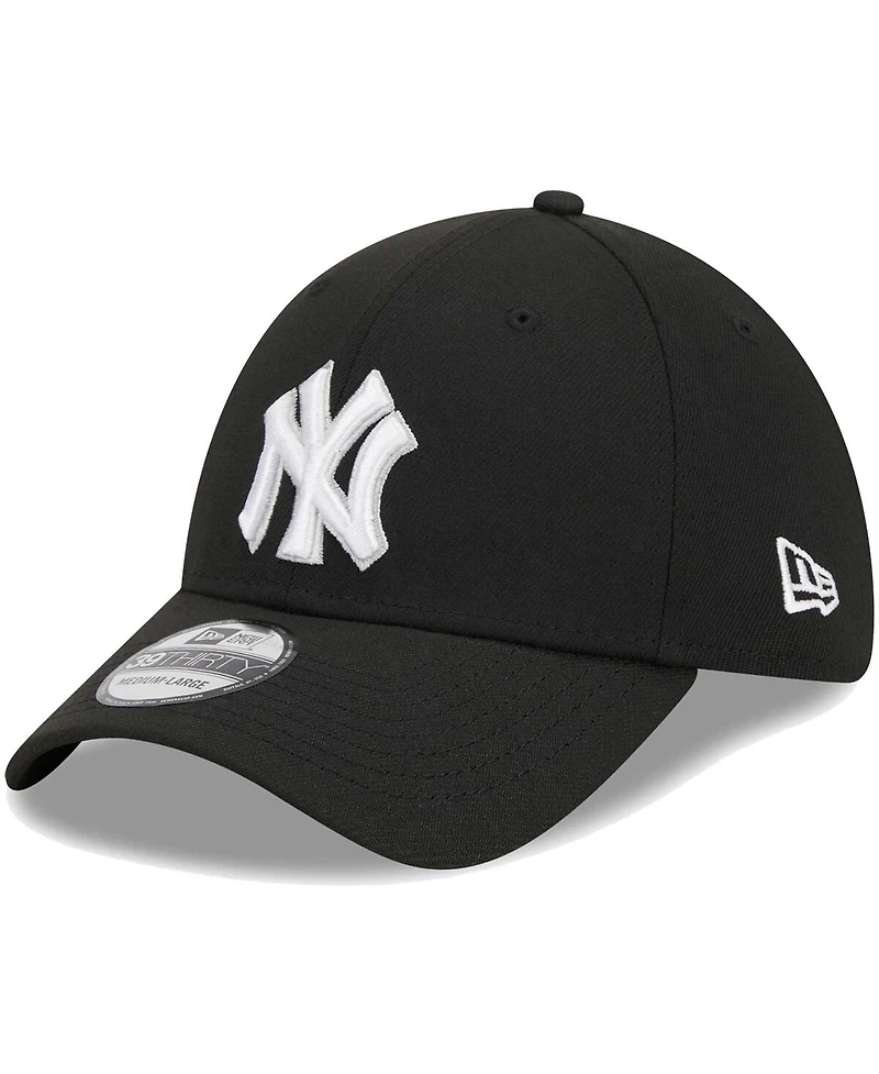 Men's New Era Black New York Yankees Logo 39THIRTY Flex Hat