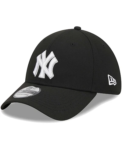 Men's New Era Black New York Yankees Logo 39THIRTY Flex Hat