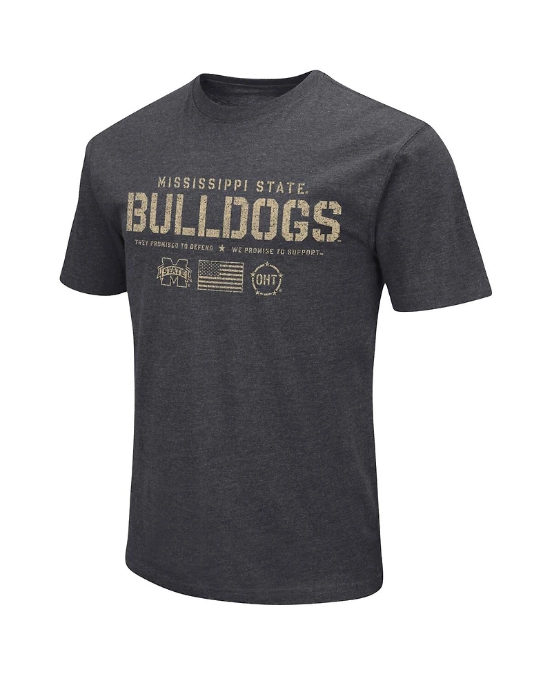 Men's Colosseum Heather Black Mississippi State Bulldogs Big and Tall Oht Military-Inspired Appreciation Playbook T-shirt