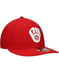 Men's New Era Scarlet Milwaukee Brewers Low Profile 59FIFTY Fitted Hat