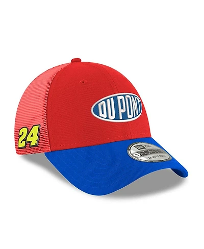 Men's New Era Scarlet Jeff Gordon Dupont 9FORTY A-Frame Trucker Snapback Hat