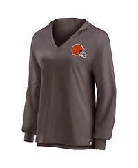 Women's Fanatics Brown Cleveland Browns Jumper V-Neck Pullover Hoodie