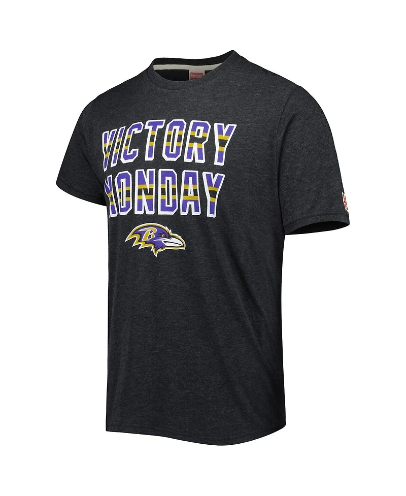 Men's Homage Charcoal Baltimore Ravens Victory Monday Tri-Blend T-shirt