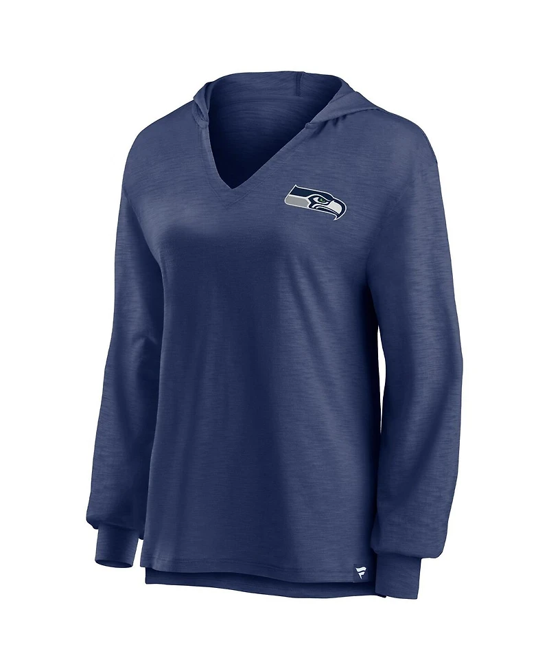 Women's Fanatics College Navy Seattle Seahawks Jumper V-Neck Pullover Hoodie