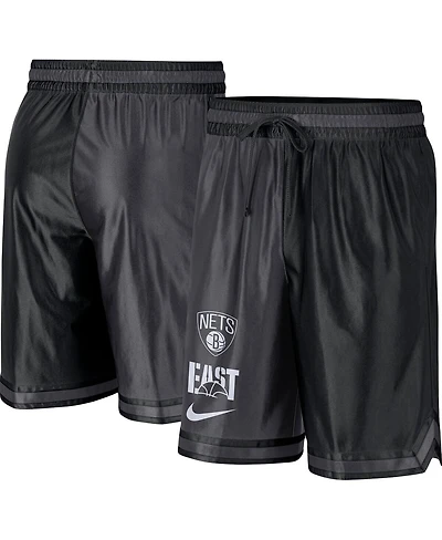 Men's Nike Black, Anthracite Brooklyn Nets Courtside Versus Force Split Dna Performance Shorts