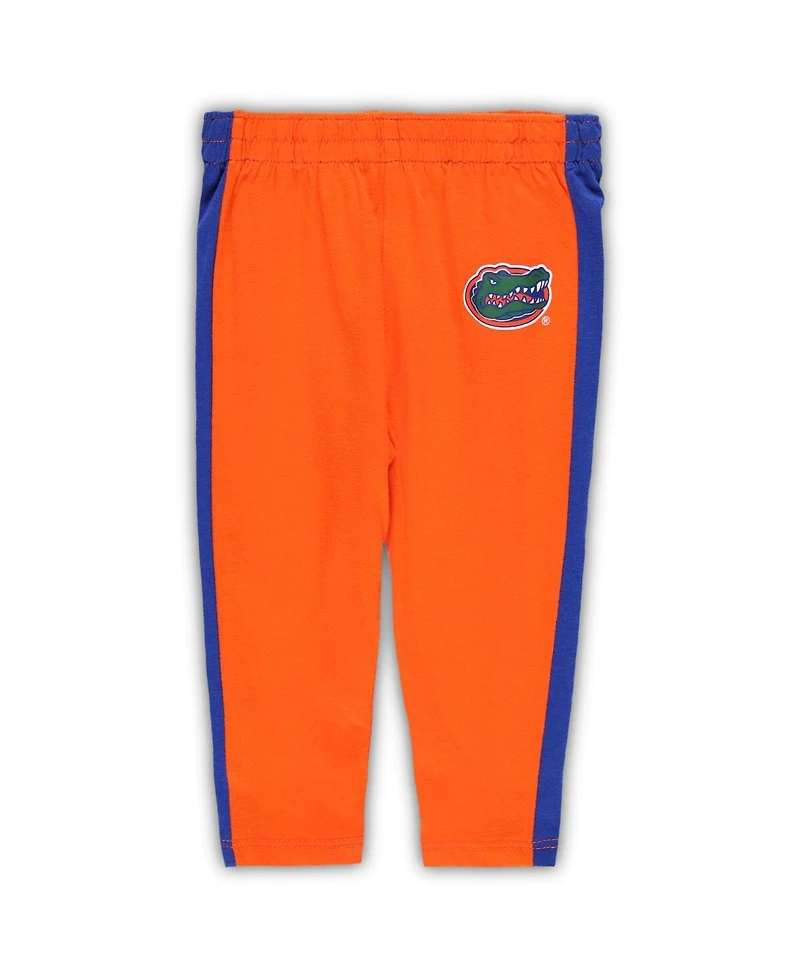 Newborn and Infant Boys and Girls Royal, Orange Florida Gators Little Kicker Long Sleeve Bodysuit and Sweatpants Set
