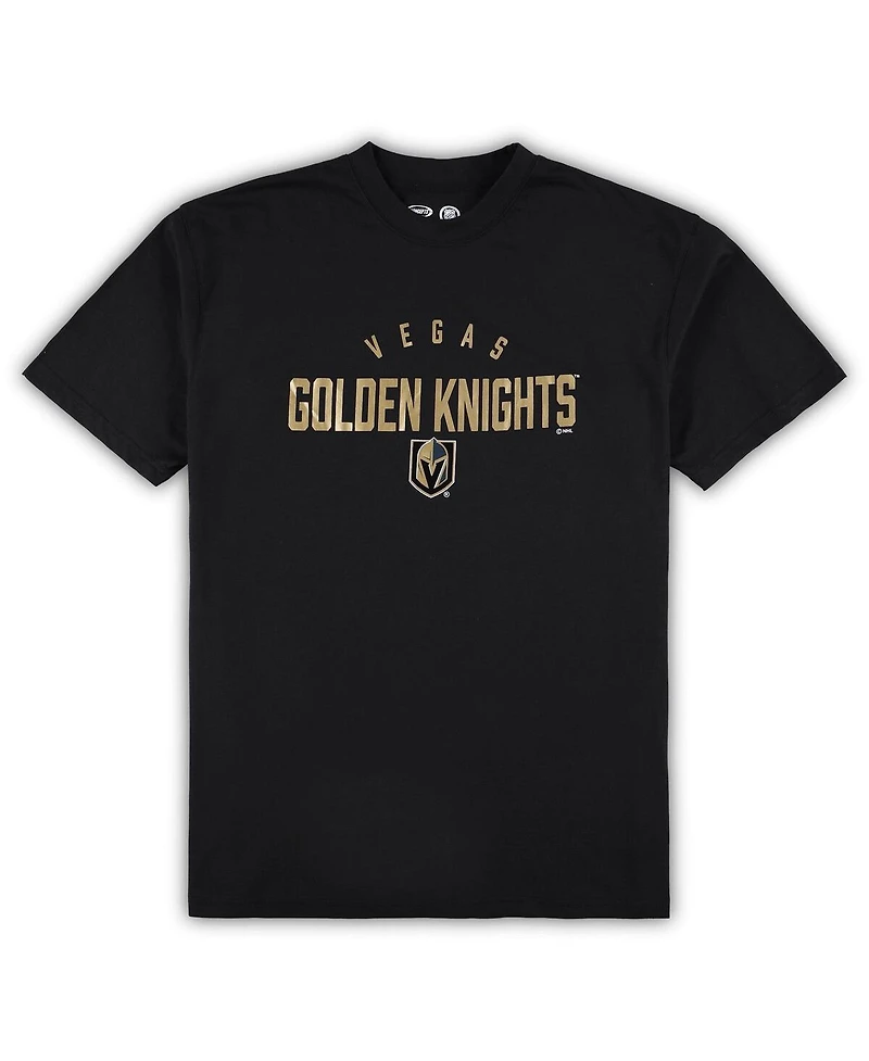 Men's Vegas Golden Knights Black, Heather Gray Big and Tall T-shirt Pants Lounge Set