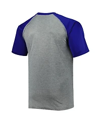 Men's Heather Gray Tampa Bay Lightning Big and Tall Logo Raglan T-shirt