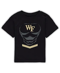 Toddler Boys and Girls Champion Black Wake Forest Demon Deacons Super Hero T-shirt