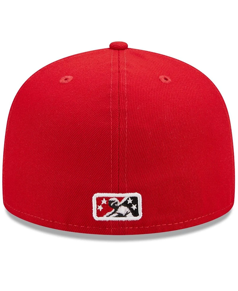 Men's New Era Red Fayetteville Woodpeckers Marvel x Minor League 59FIFTY Fitted Hat