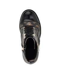 Guess Women's Neadyn Heeled Lug Sole Lace Up Hiker Booties