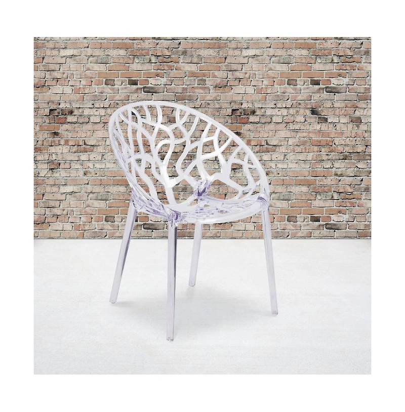 Emma+Oliver 4 Pack Transparent Stacking Side Chair