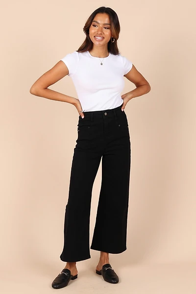 Petal and Pup Women's Georgette High Waisted Straight Leg Pants