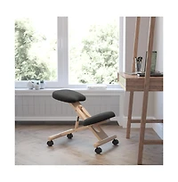 Emma+Oliver Mobile Wooden Ergonomic Kneeling Office Chair