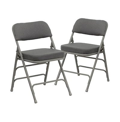 Emma+Oliver 2 Pack Home & Office Portable Party Events Fabric Padded Metal Folding Chair