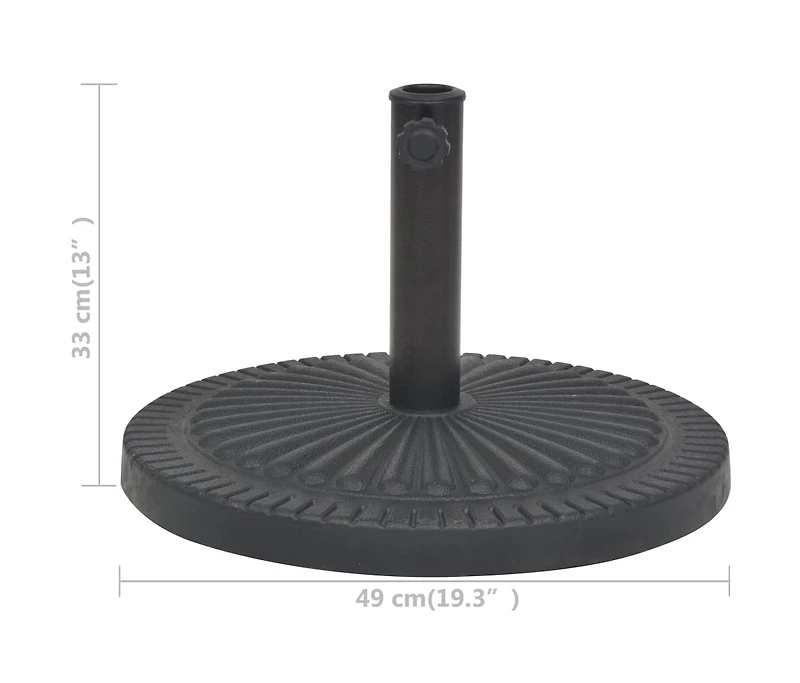 vidaXL Parasol Base Resin Round Black lb