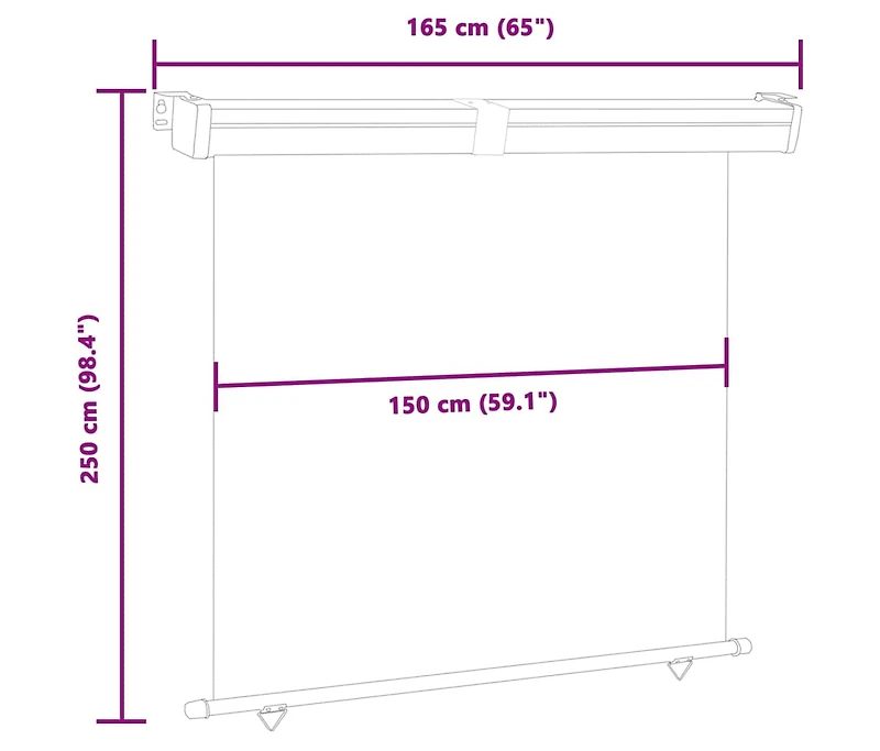 48431 Balcony Side Awning 65"x98.4" Cream