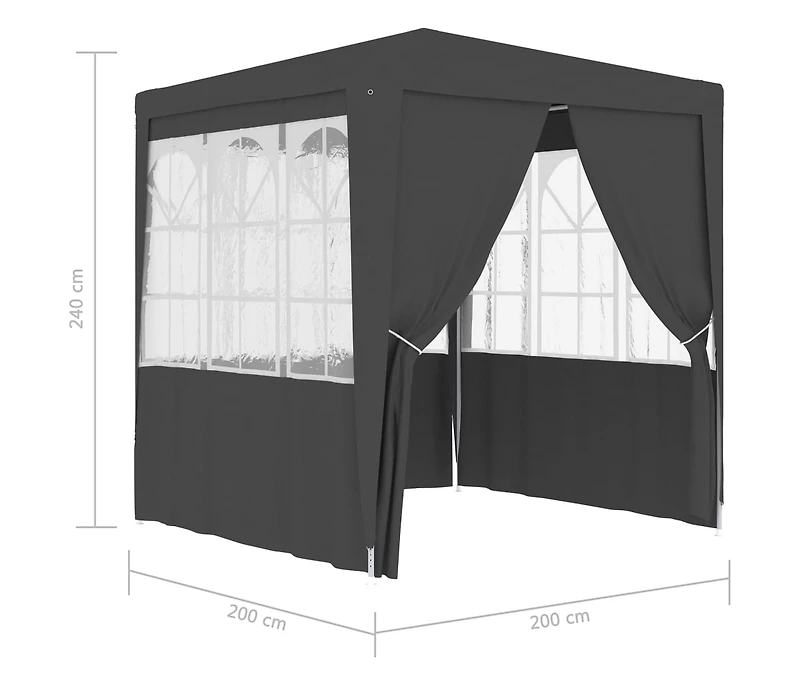 Professional Party Tent with Side Walls 6.6'x6.6' Anthracite 0.3 oz/ft²