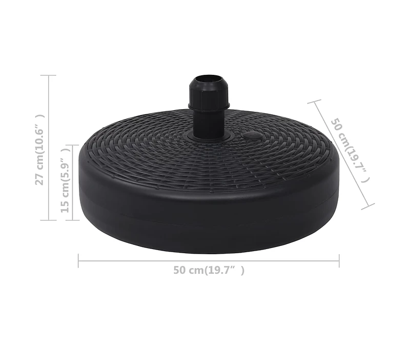 vidaXL Umbrella Base Sand/Water Filled 6.3 gal Black