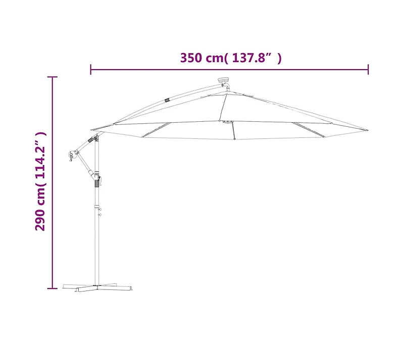 Cantilever Umbrella with Led Lights Azure Blue 137.8"