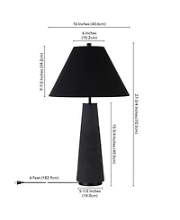 Hudson & Canal Ingalls 28" Tall Monochrome Table Lamp with Linen Shade