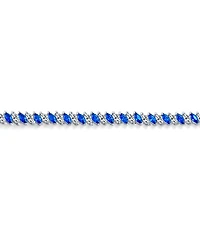 Bling Jewelry Cubic Zirconia Marquise Shape Cz 25 Ctw Alternating Black White Clear Blue Tennis Bracelet 7.5 Inch