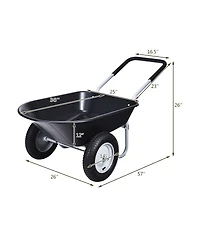 2 Tire Wheelbarrow Cart Heavy-duty Dolly Utility Cart