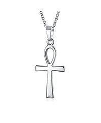 Bling Jewelry Key To Life Egyptian Ankh Cross Pendant Necklace Sterling Silver
